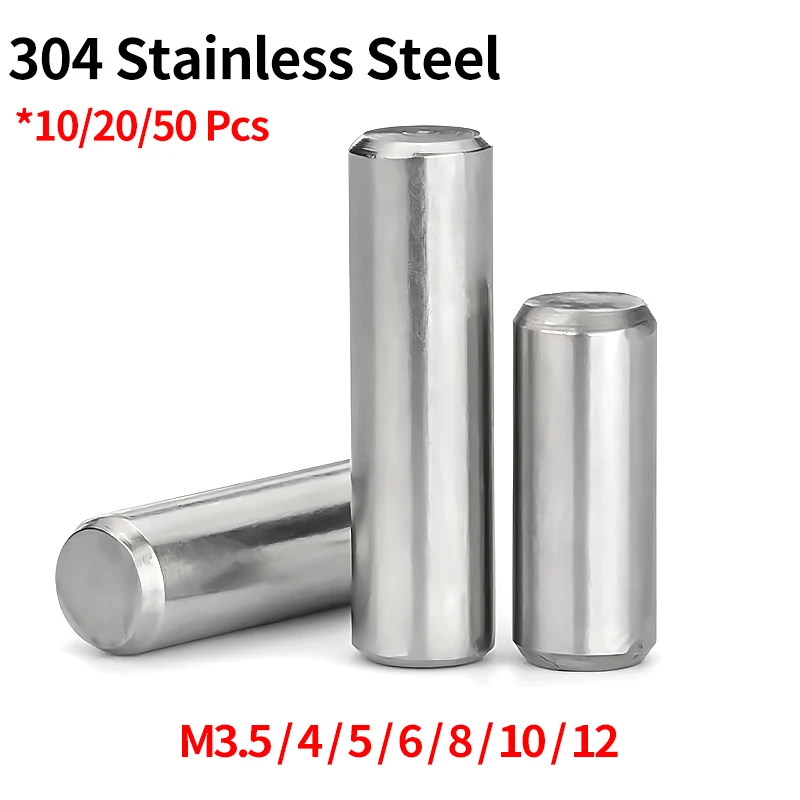 M3.5/M4/M5/M6/M8/M10/M12 304 สแตนเลสสตีลตําแหน่งเย็นหัวกระบวนการ Chamfer 5-100 มม.กระบอก Parallel Pin 1