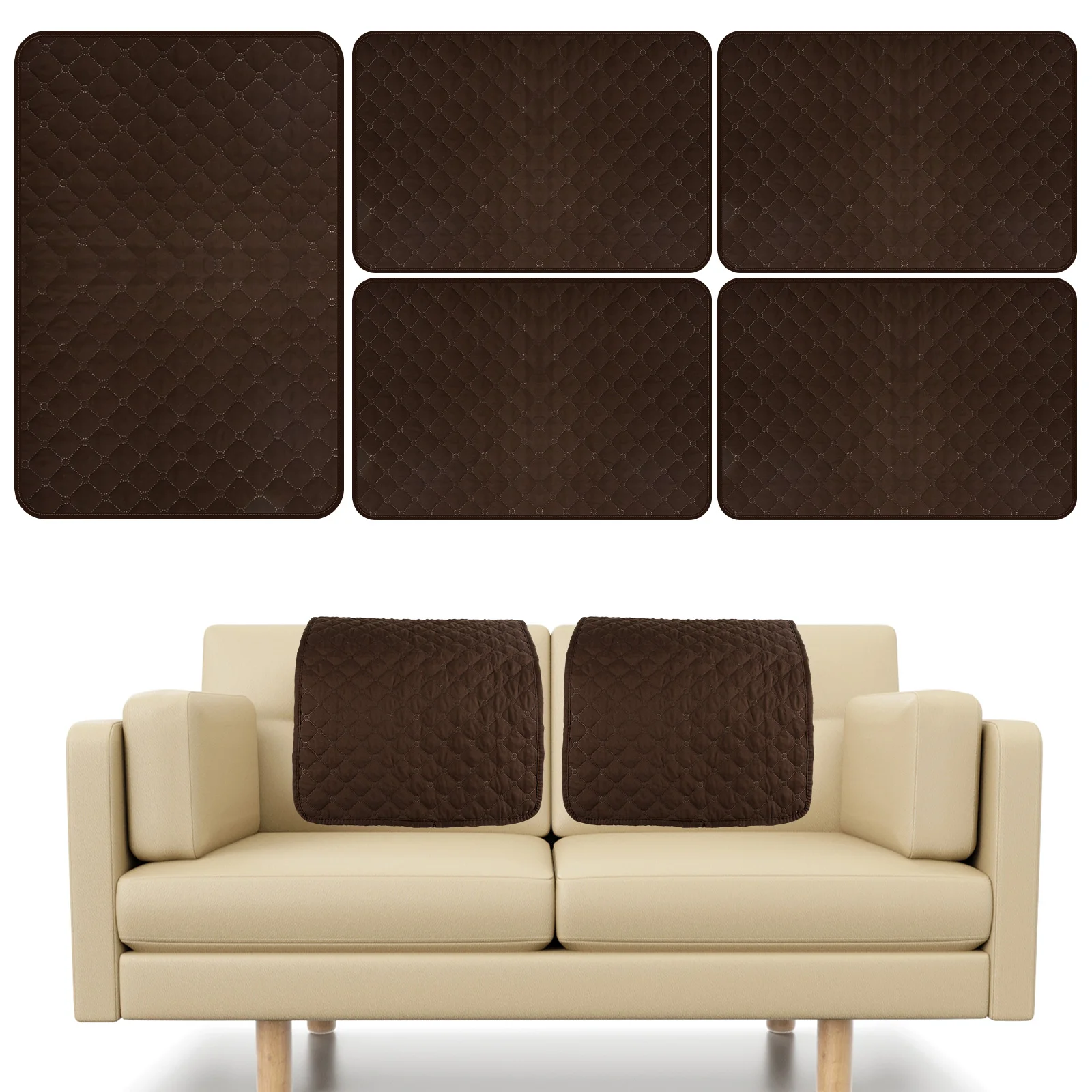 3Pcs Sofa Headrest Cover Soft Polyester Recliner Headrest Protector Wear Resistant Recliner Headrest Cover Anti-Fade Sofa Head 2