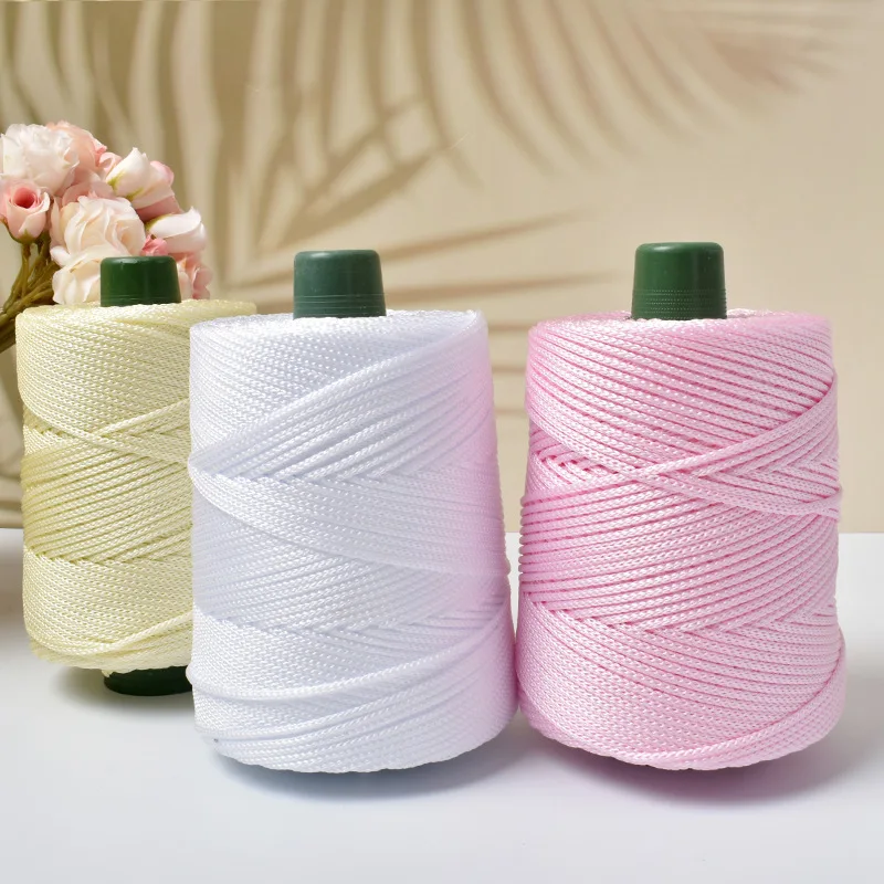 250g Ice Silk Yarn Thread Ice Twine Summer Sun Hat Hand-knitted Diy Hook Bag Cushion Blanket Hollow Bright Silk Coarse Wool 4
