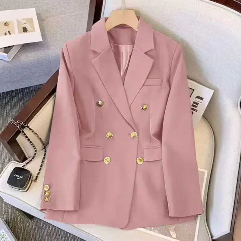 2023 Autumn and Winter Women's New Fashion Temperament Loose Commuter Suit Solid Color Casual Comfortable Versatile Coat