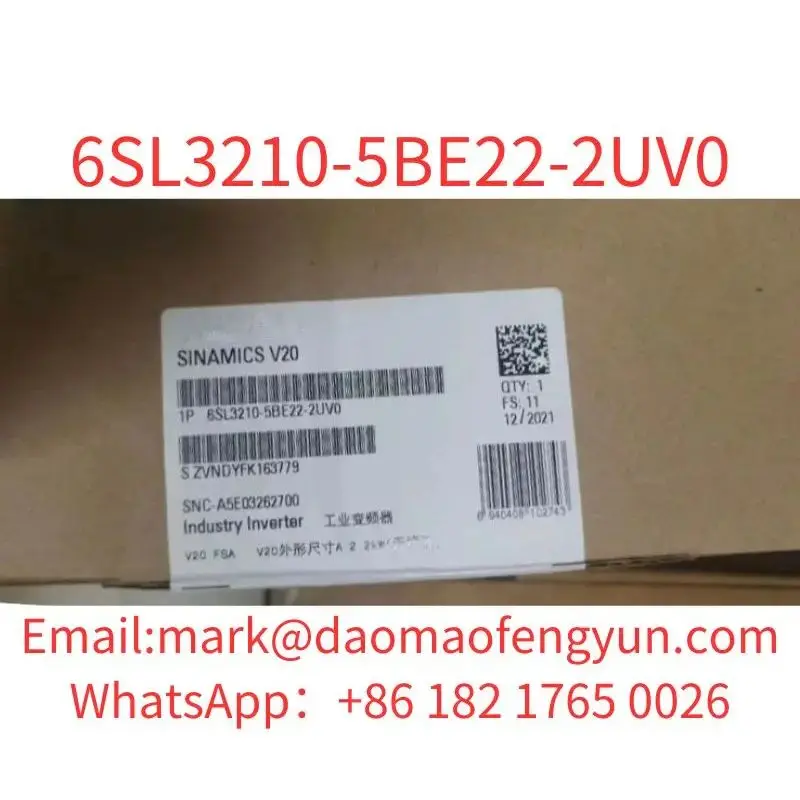 

Новый бренд SINAMICS V20 6SL3210-5BE22-2UV0 380-480 В 3 AC -15/+ 10% 47-63 Гц Номинальная мощность 2,2 кВт с 150% перегрузкой в течение 60 сек