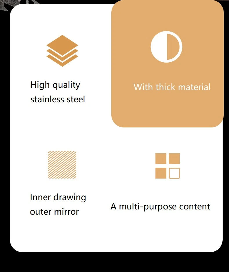 Stainless Steel Golden Serving Tray Round Spanish Seafood Cooking Pan With Two Handles Wok - 30Cm