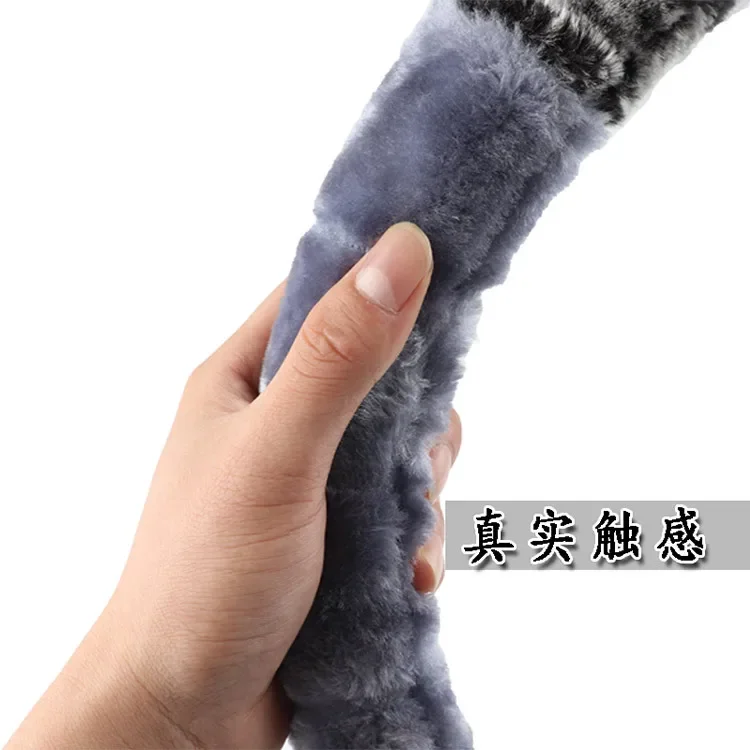 Winter Plush Car Steering Wheel Cover Universal Warm Faux Fur Auto Handlebar 37/38cm steering wheel cover