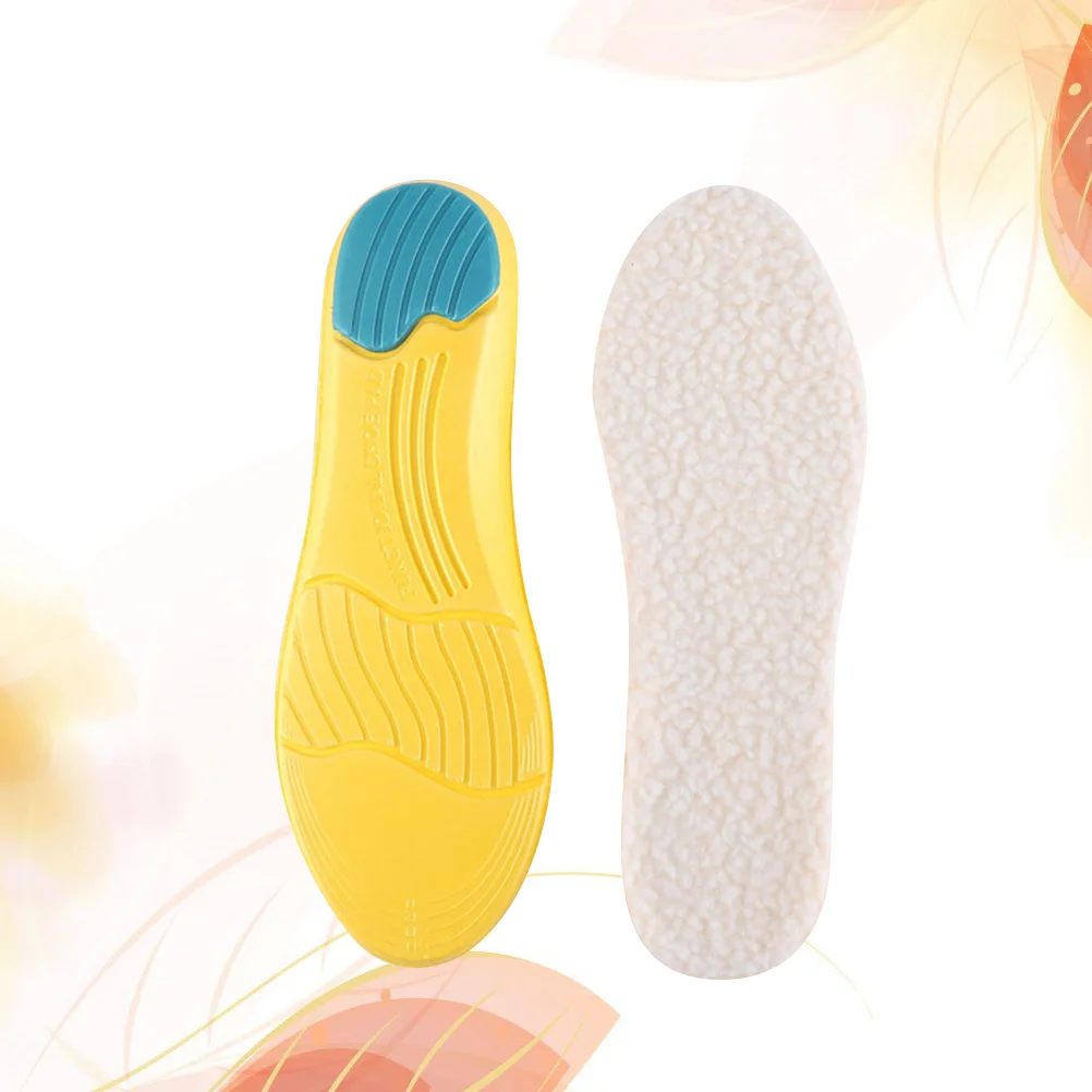

1 Pair of Winter Warm Shoe Pads Imitation Wool Insoles Sports Shoe Cushions Foot Care Supplies Size S
