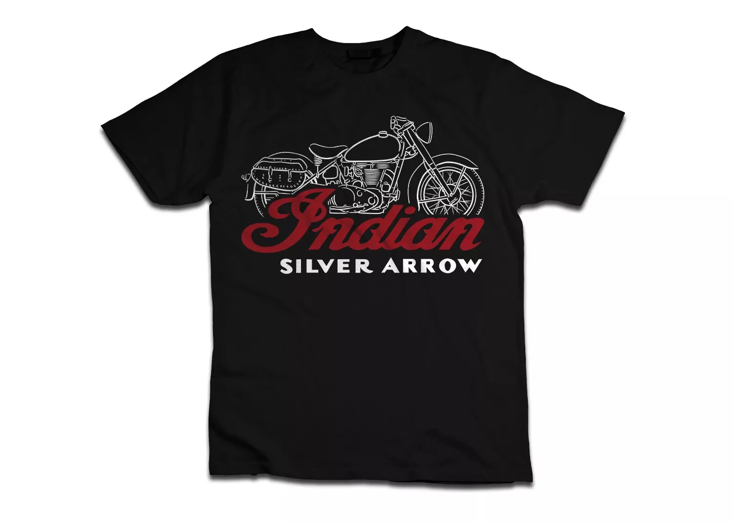 2024 Men T Shirt Casual Indian Silver Arrow 1949 Motorcycle for Bikers T-shirt Graphic Summer Short Sleeves 100% Cotton S-3XL