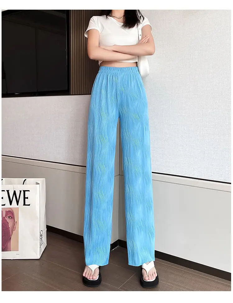 Streetwear Women's Water Ripple Wide Leg Pants