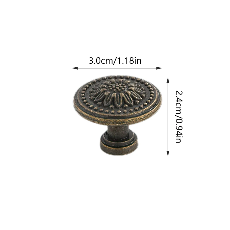 Description Picture 3 of item2PCS Chinese Style Bronze Handle Cabinet Wardrobe Door Single Hole Shoe Cabinet Drawer Hardware Home Antique Handle