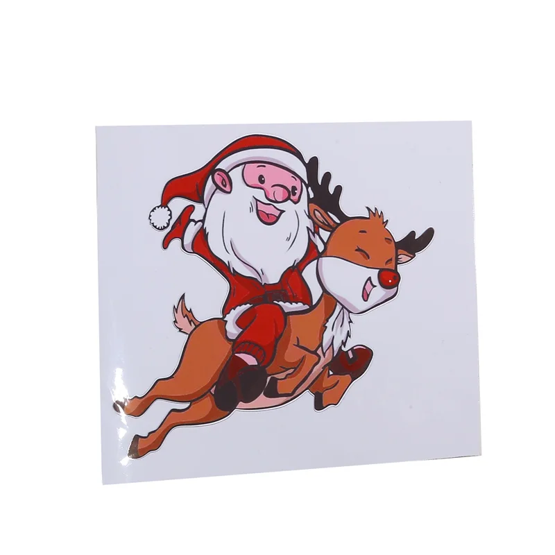 Christmas New Car Window Sticker, Decoration Side Window Bumper Sticker, Santa Claus Elk Car Glass Decoration Sticker