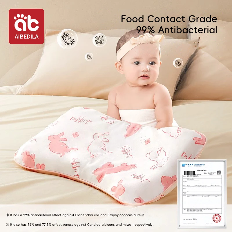 Baby Silicone Pillow To Help Sleep And Protect The Neck High Elastic Soft Porosity 0-6 Years Washable Pillows Bedding