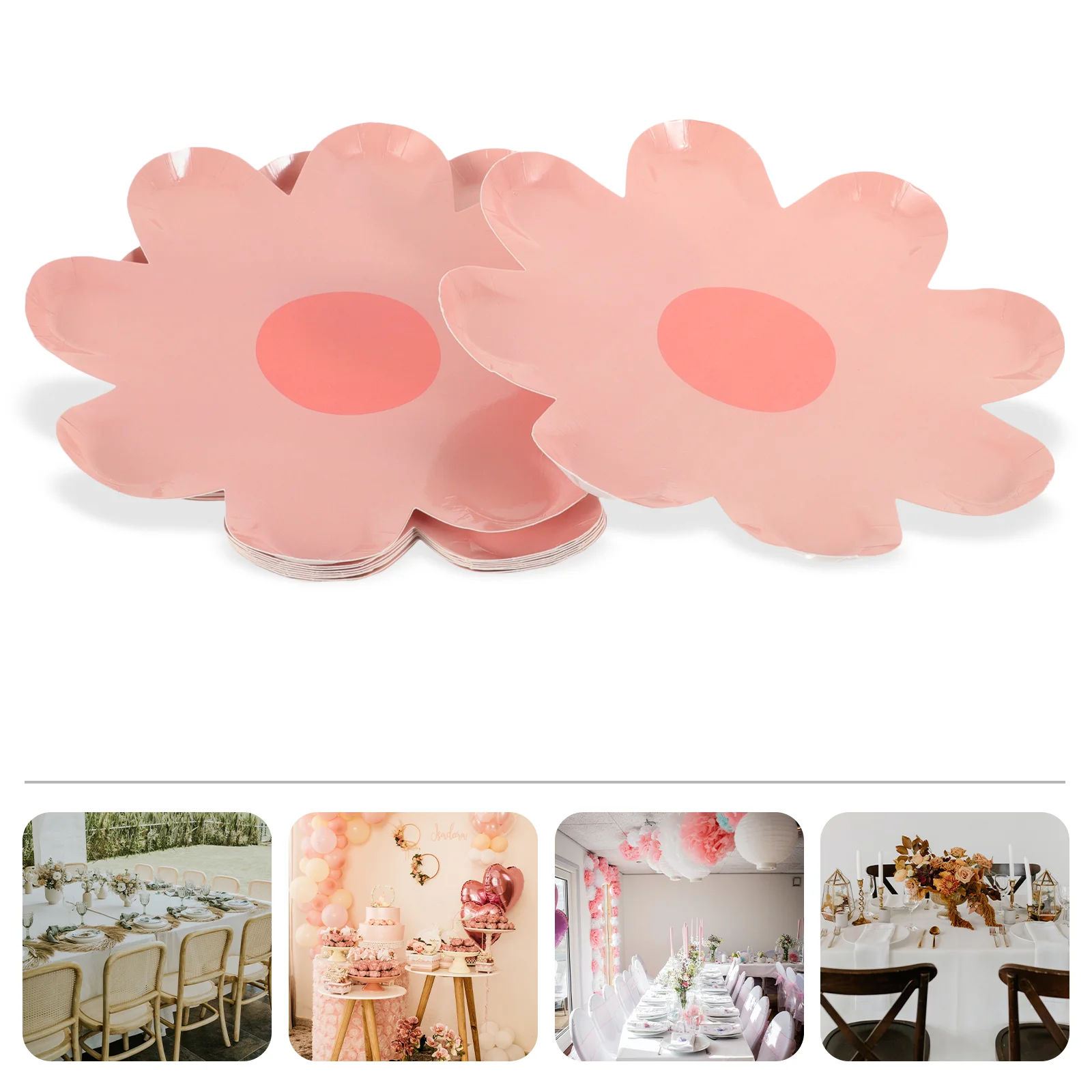 10 Pcs Flower Plate Baby Plates Party Supplies Festive Paper Tray Tableware Food Serving Favor Child Home