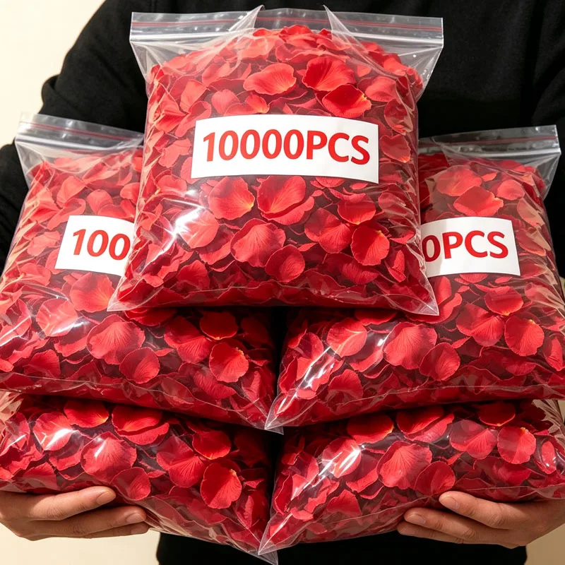 50-5000pcs  Artificial Fake Rose Petals Colorful Simulation Silk Rose Petal For Valentines Day Wedding Party Romantic Decoration