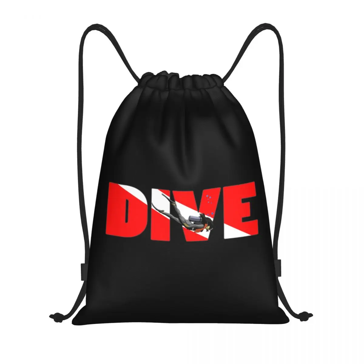 

Custom Scuba Dive Flag And Diver Drawstring Bag Men Women Foldable Sports Gym Sackpack Diving Lover Shopping Storage Backpacks