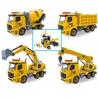 Screw Toy Big Truck Take Apart Mixer Crane  Excavator Toys DIY STEM Construction Vehicle Building Block Toys for Kids Boy Gift 1