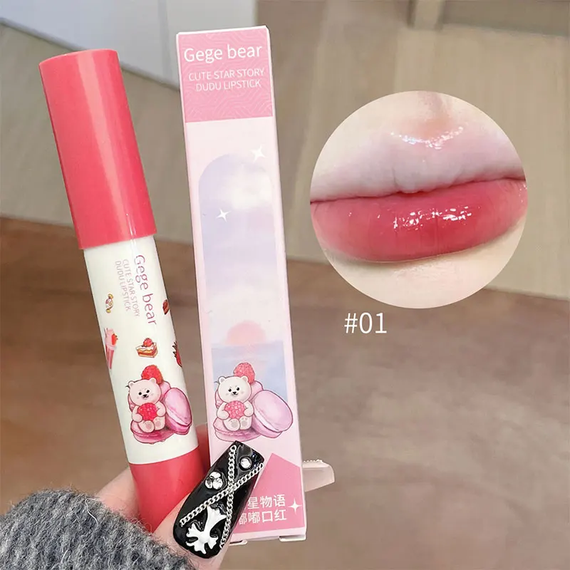 

Mirror Bear Crayon Lipstick Moisturize Water Light Whitening Lipsticks Waterproof Lasting Make-up for Women Korean Cosmetics