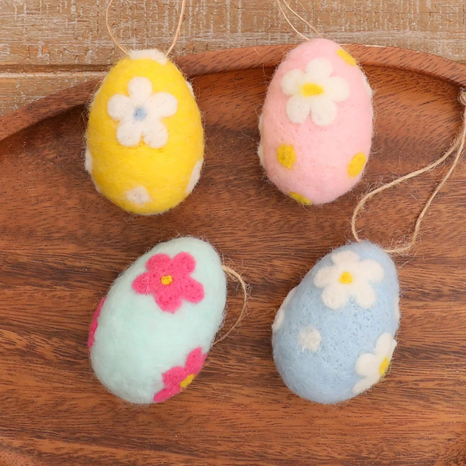 12pc Egg Hanging Ornament Colorful Painted Easter Egg For Tree Pendant Garland Room Hummingbird Stained Glass Window Hanger 5