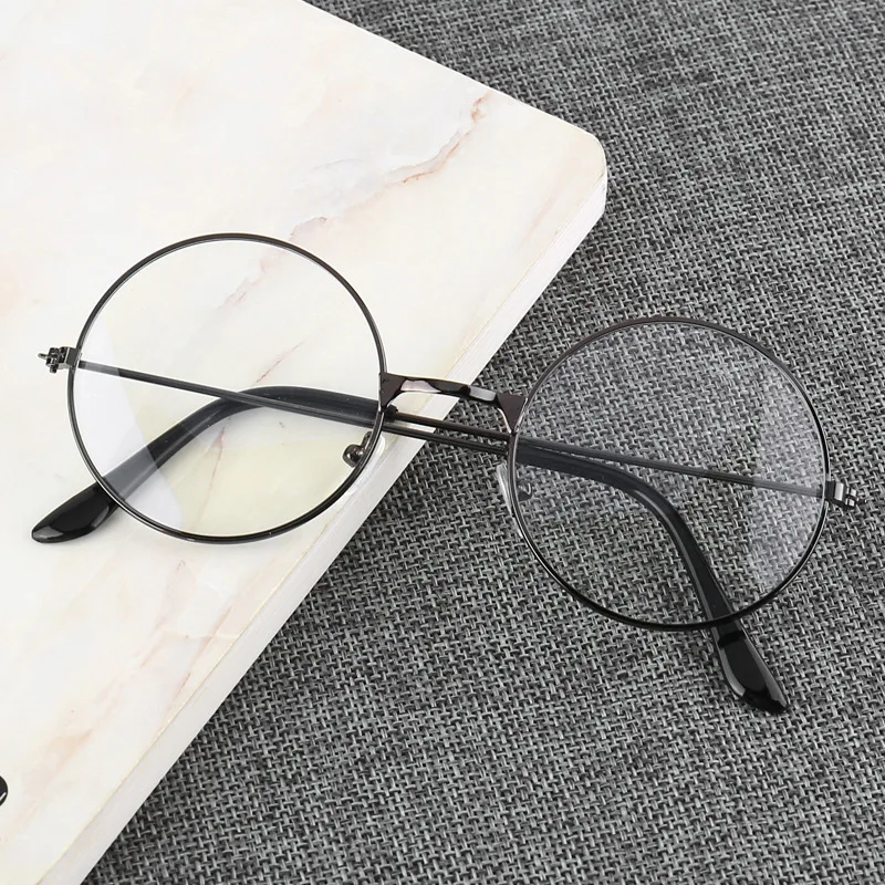Men And Women Retro Round Blue Light Computer Mirror Reading Playing Games Eye Protection Decorative Glasses 3