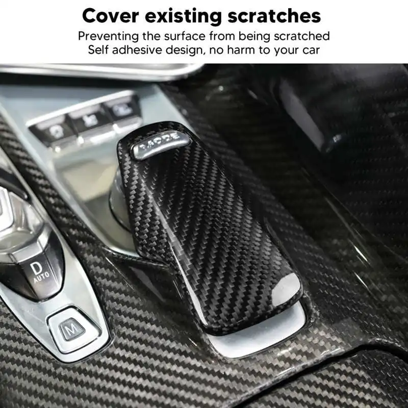 

Car Interior Center Console Mode Selector Carbon Fiber Gear Shift Knob Cover Trim Replacement for Corvette C8 2020 to Present