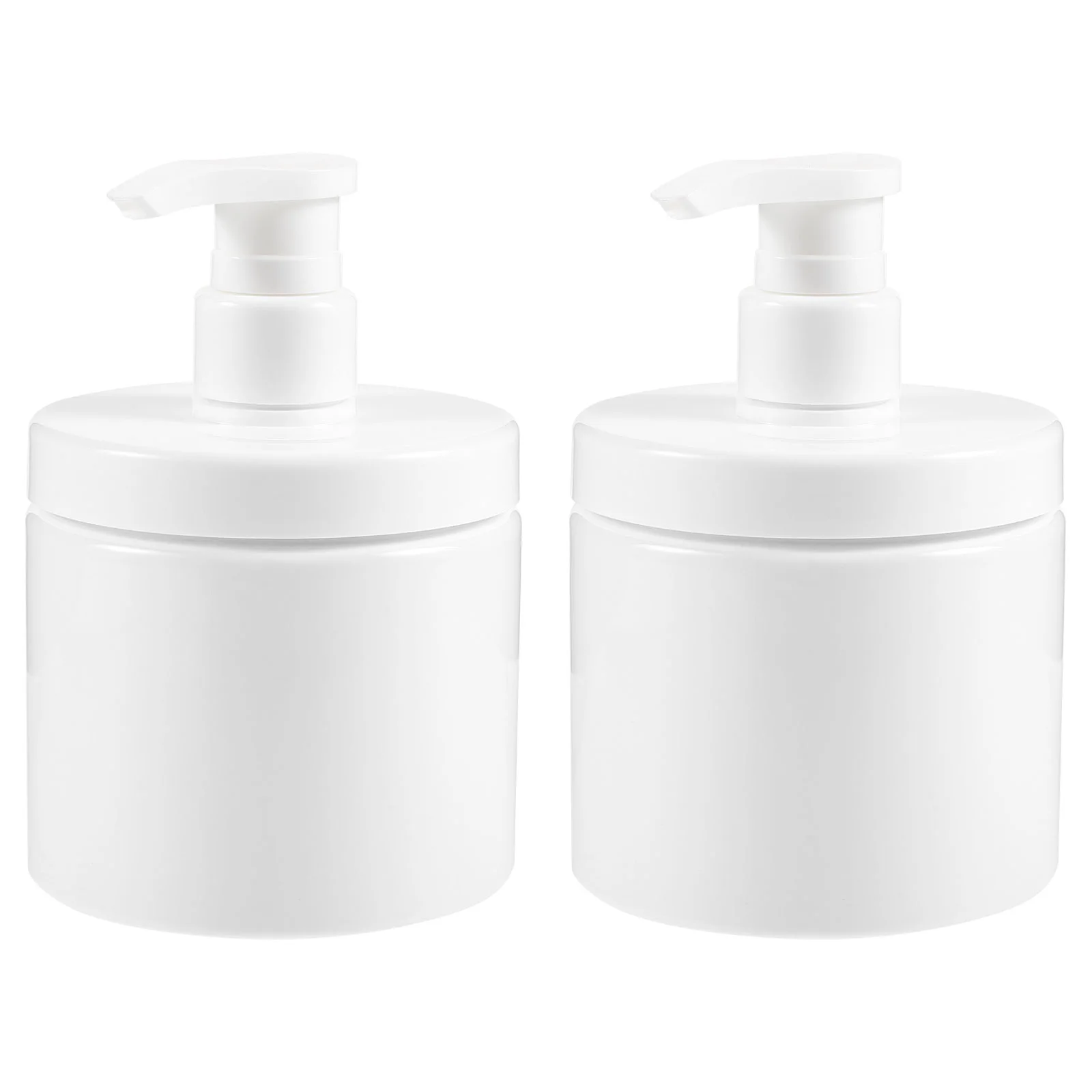 

2 Pcs Wide Mouth Shower Gel Bottle Hand Lotion Sub-Bottle 500ml White 2pc Shampoo Bottles Take Liquid Plastic Pump