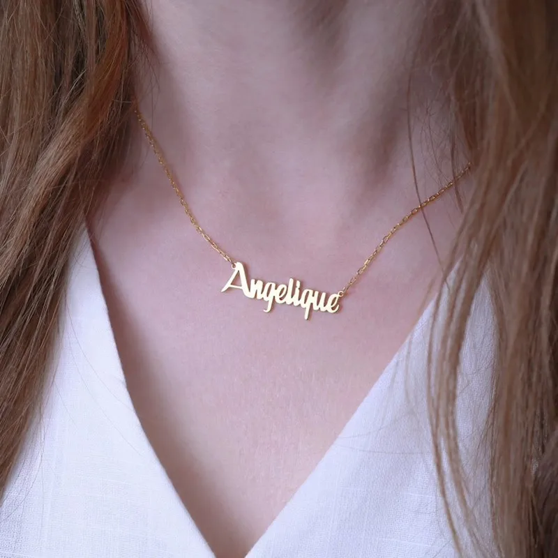 

Personalized Customied Name Necklace Stainless Steel jewelry for Women Men Pendant Chain Choker Collar Valentine's Day Gift