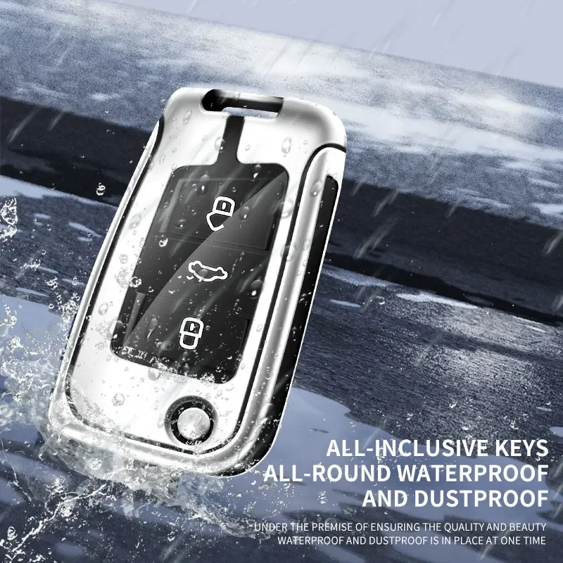 Auto TPU Zinc Alloy Key Case Bag For VW Volkswagen GOLF 6 MK6 Car Key Chain Car Metal Key Shell Interior Decoration Accessories 5