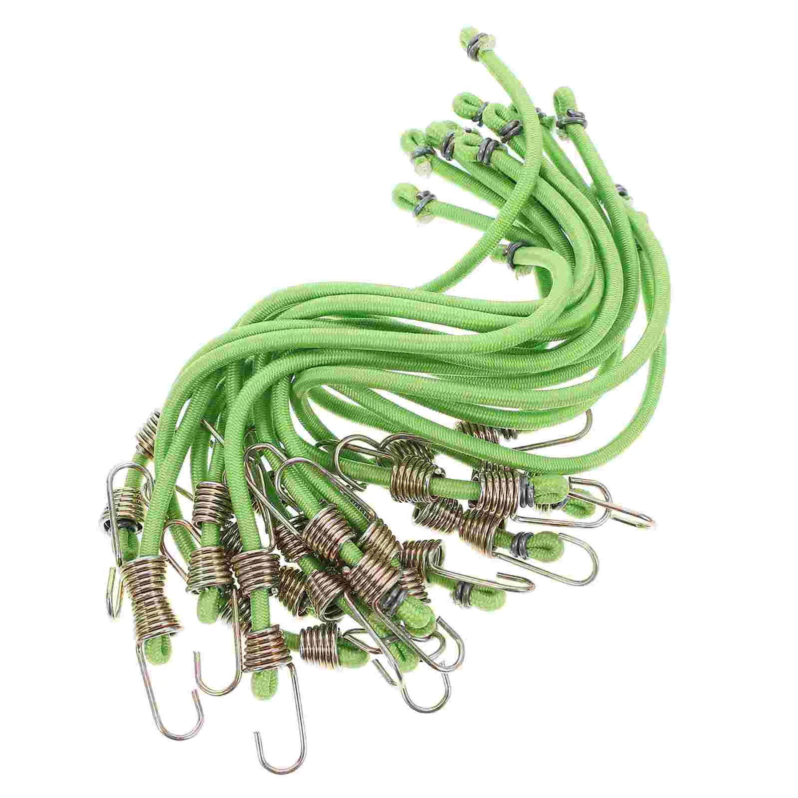 15 Pcs Carabiner Elastic Tent Hooks Small Bungee Cords Short with Luggage Emulsion