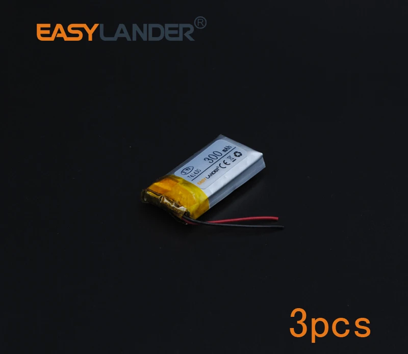 

3pcs/Lot 3.7V 741430 300mAh Rechargeable li Polymer Li-ion Battery For bluetooth headset Bracelet Wrist Watch pen Game Player