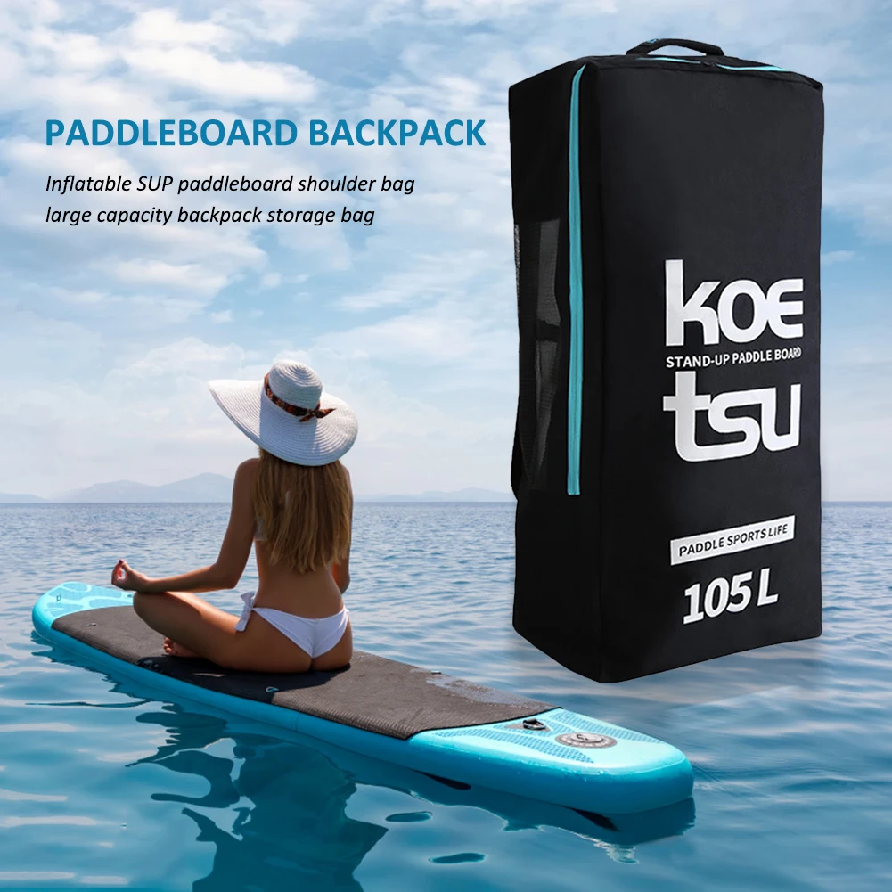80L/105L Surfboard Backpack Oxford Portable Paddle Board Bag Carrier with Side Small Pocket Large Capacity Surfing Accessories