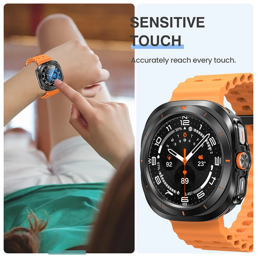 Durable Glass + Case with Tempered HD Film for Smartwatch Protection
