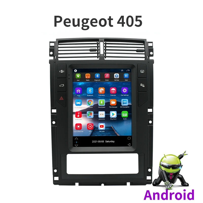 head unit Android Tesla Style Car GPS Navigation For Peugeot 405 Auto Radio Stereo Multimedia Player With BT WiFi Mirror android car video player