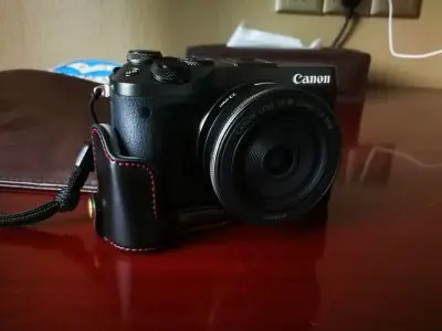 Custodia In Pelle Pu Custodia Per Fotocamera Per Canon Eos M6 M6Ii M6 Mark Ii Mezza Custodia Protettiva Con Apertura Della Batteria