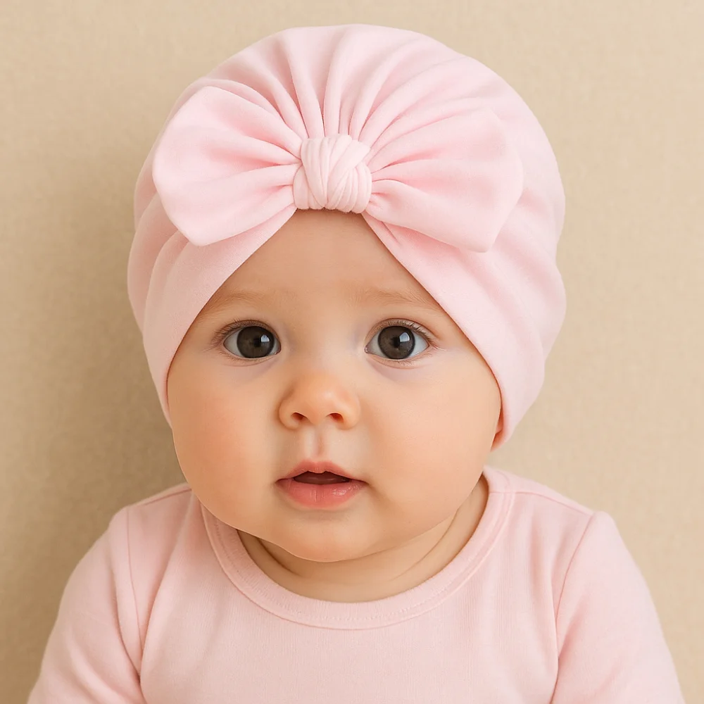 Headwear Cotton Boneless Muslin Hat Cartoon 0-5 Months Baby Fetal Cap Elastic Soft Newborn Turban Hat Autumn