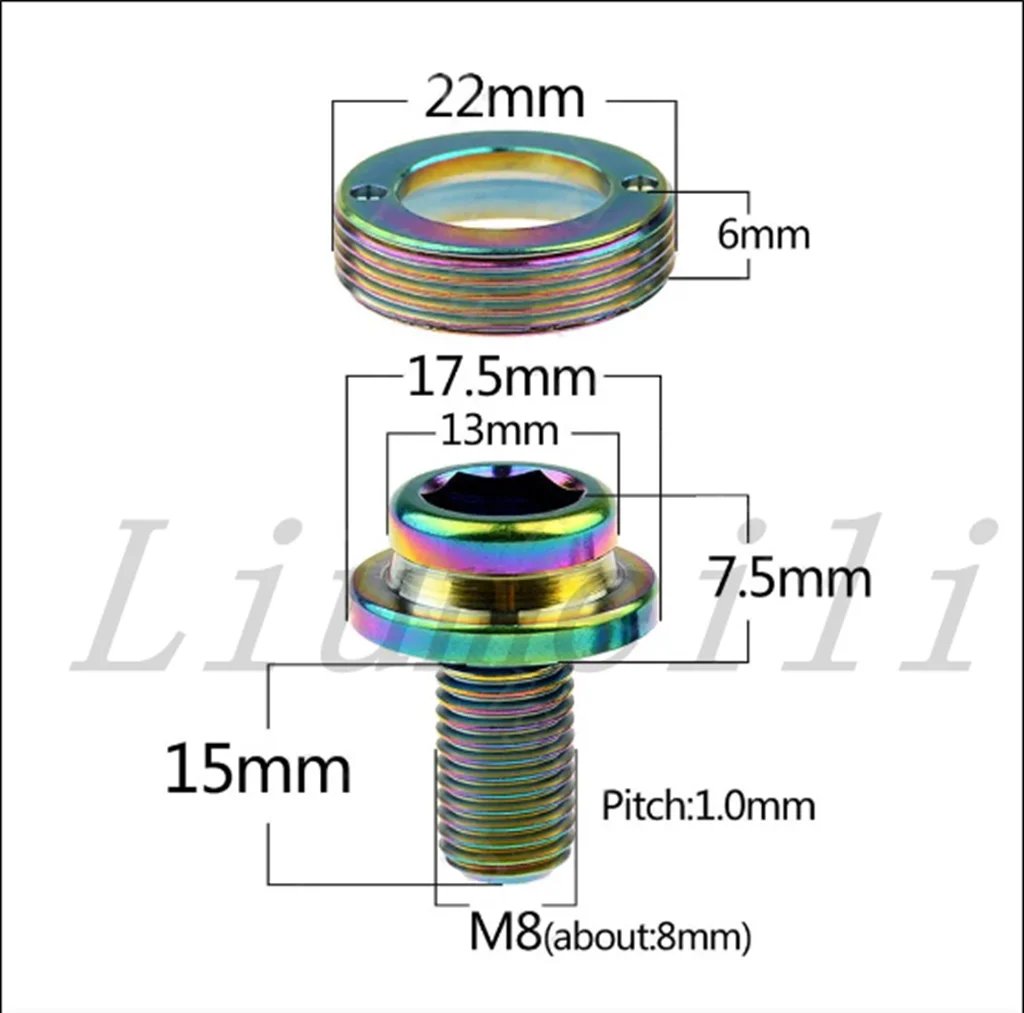 Liumeili Premium Titanium Crank Bolt with Extractor Sleeve