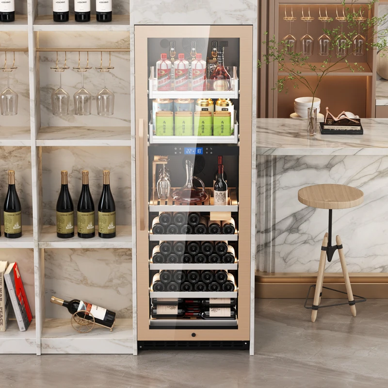Opposite door embedded household ice bar tea sake freezer