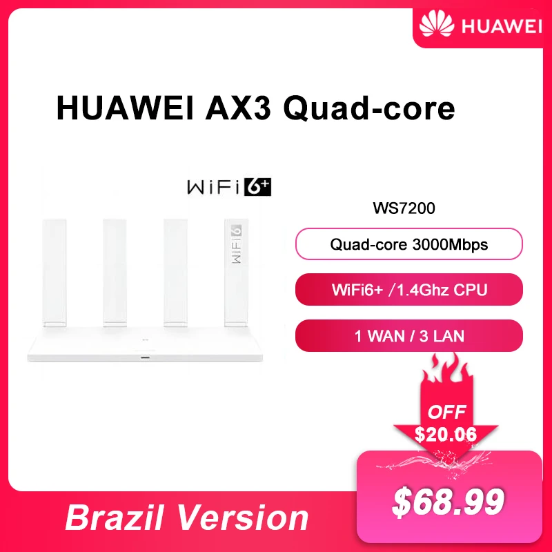 Originale Huawei Ax3 Wifi-Router Dual-Core Wifi 6 Plus 3000Mbps 2.4Ghz 5Ghz Ripetitore Mesh Wifi Extender Vpn Gigabit Rate Modem