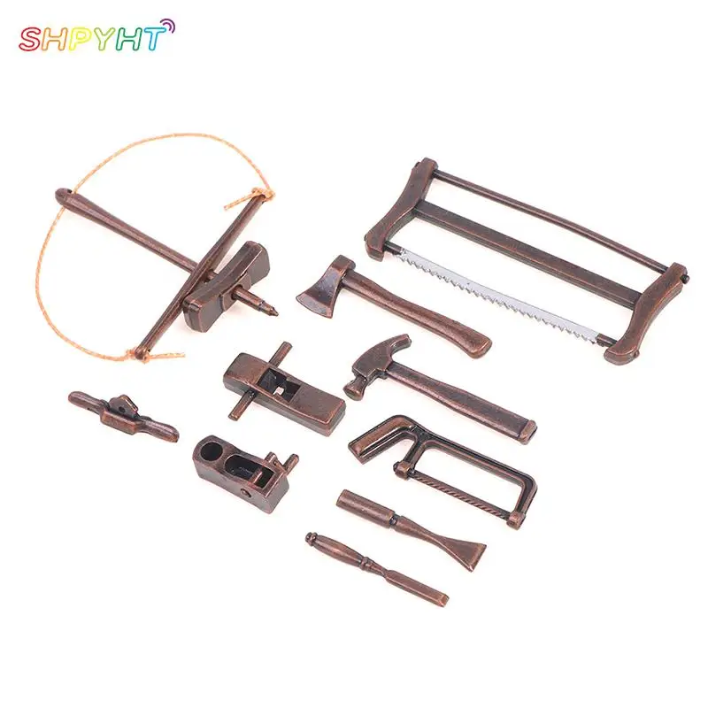 10Pcs/set 1/12 Dollhouse Miniature Repair Tool Set Outdoor Gardening