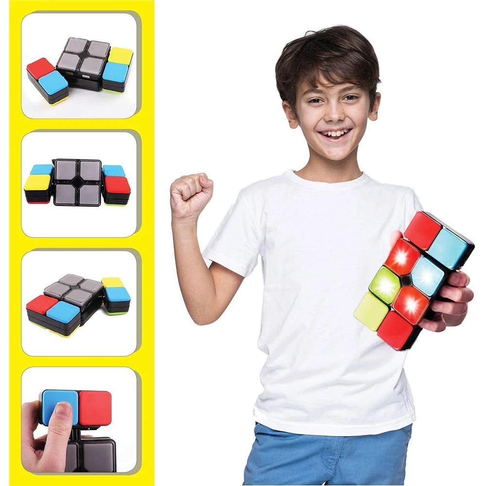 2023 Electronic Handheld New Point Game Fidget Toys Logic Flip Slide  4 Game Modes Changeable Puzzle Magic Cube Music Toy 5