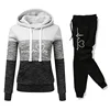 Women Tracksuit Printing Hooded Sweatshirt Sweatpant Color Block Versatile Casual Jogging Pullovers Sport Trousers Outfits S-3XL 2