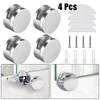 Glass Clip Mirror Clip Home Hotels Washrooms 4Set Hanging Holder No Drilling Required Round Accessories 2