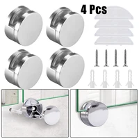 Glass Clip Mirror Clip Home Hotels Washrooms 4Set Hanging Holder No Drilling Required Round Accessories 2