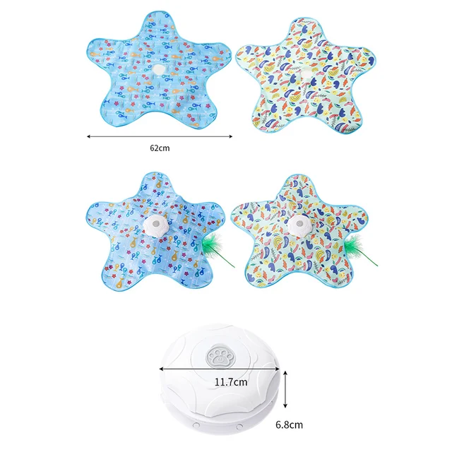 Cat Toys Interactive Hide And Seek Cat Toy With Mouse Squeaky Motion Activated Moving Concealed Feathers Kitten Teaser Toy 4
