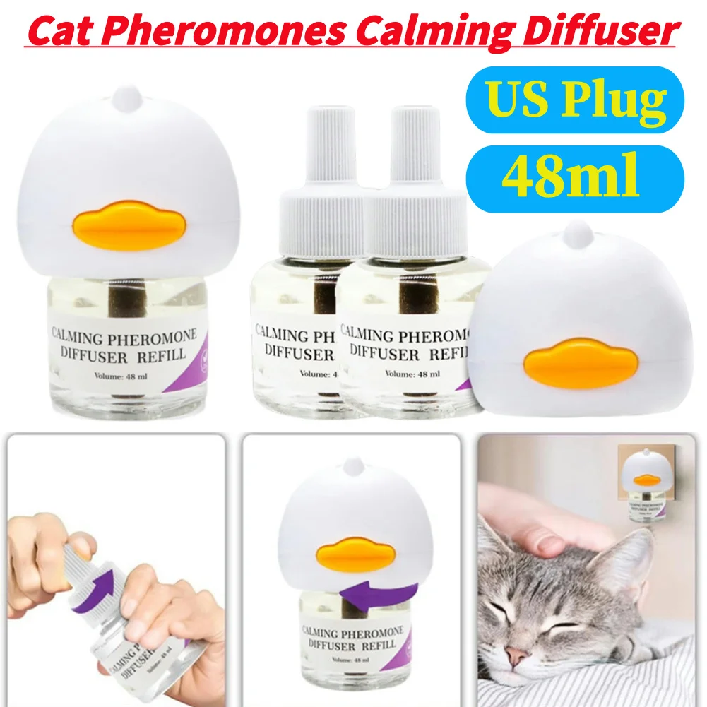 Pet Pheromone Calming Diffuser For Cat Pheromone Plug-In Pet Relaxant Calming Spray US Plug For Cats Calm Relaxing Diffuser