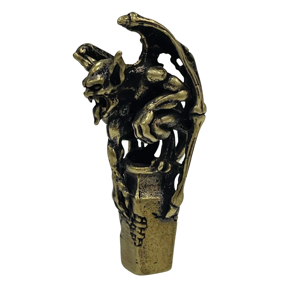Outdoors DIY Tools EDC Brass Stone Gargoyle Knife Beads Lanyard Pendants Key Rings Accessories