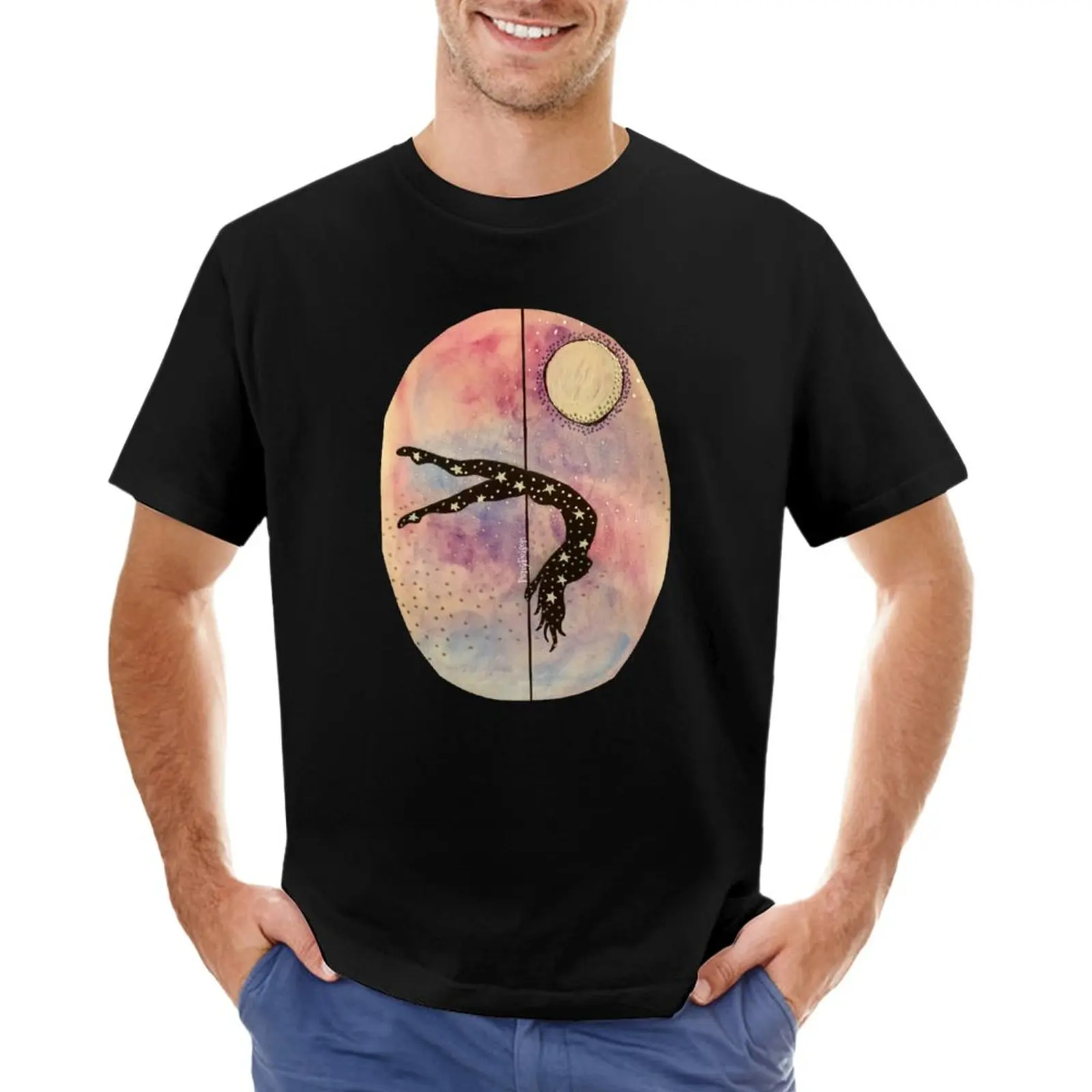 

Starry Silhouette Pole Dancer T-Shirt funnys plus size tops customizeds men clothes