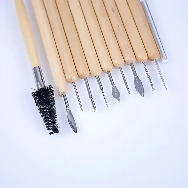 Set Utensili Per Modellare Argilla TUOLON - 10 Pezzi Doppia Estremità, Per Ceramica E Fai Da Te - Foto 8