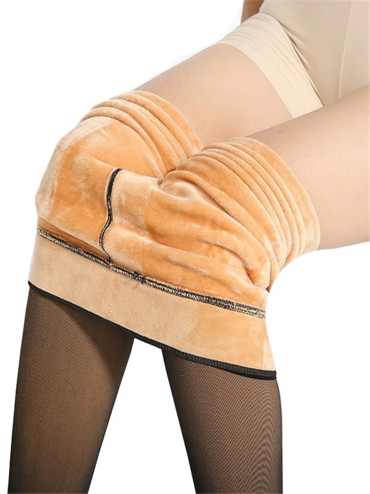 

VISNXGI Winter Warm Pantyhose Girls Tights Stockings Women High Waist Casual Thicken Push Up Elasticity Knitting Velvet Clothing