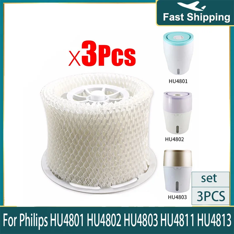 3Pcs  Air Humidifier Parts Filter bacteria and scale for Philips HU4801 HU4802 HU4803 HU4811 HU4813 Humidifier Parts
