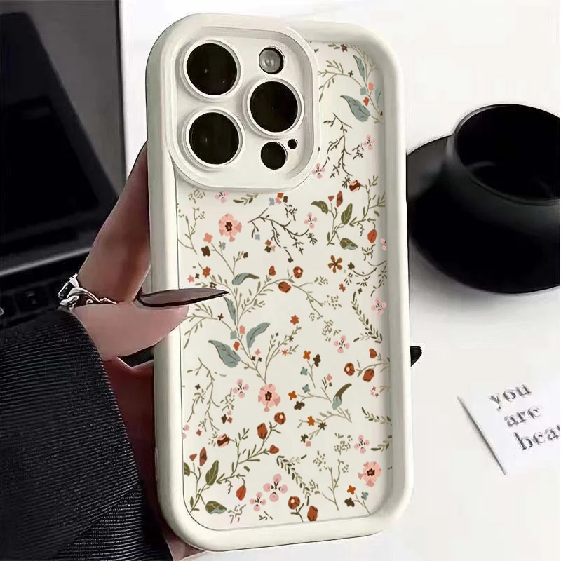 Floral Leaf Pattern Phone Case - Elegant Protective Cover