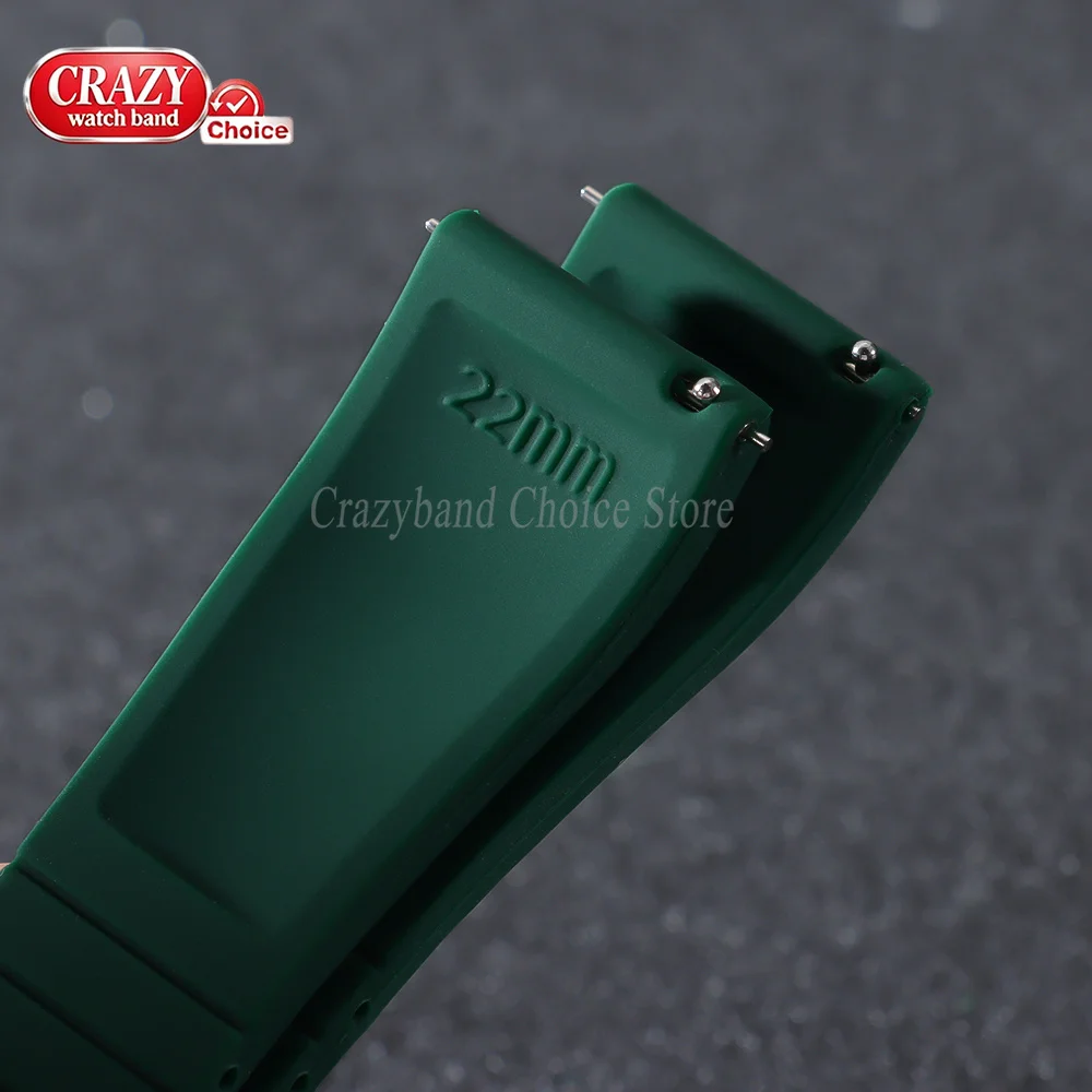Universal Quick Release Silicone Watch Strap - Green, Blue, and Black 20mm/22mm