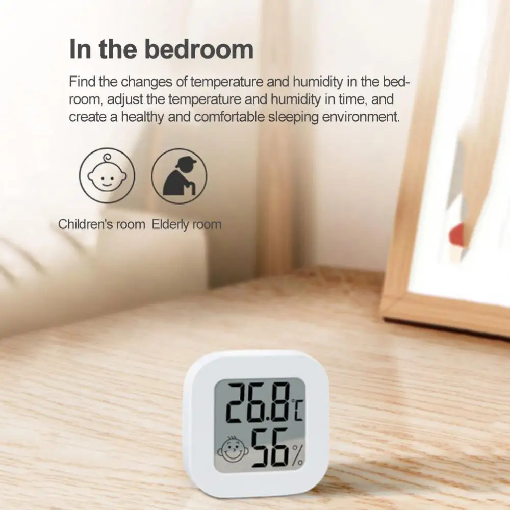 Indoor Thermometer Mini, Humidity Gauge Meter Digital Hygrometer Room  Thermometer, ZigBee High Accurate Temperature Humidity Sensor for Home,  Portable