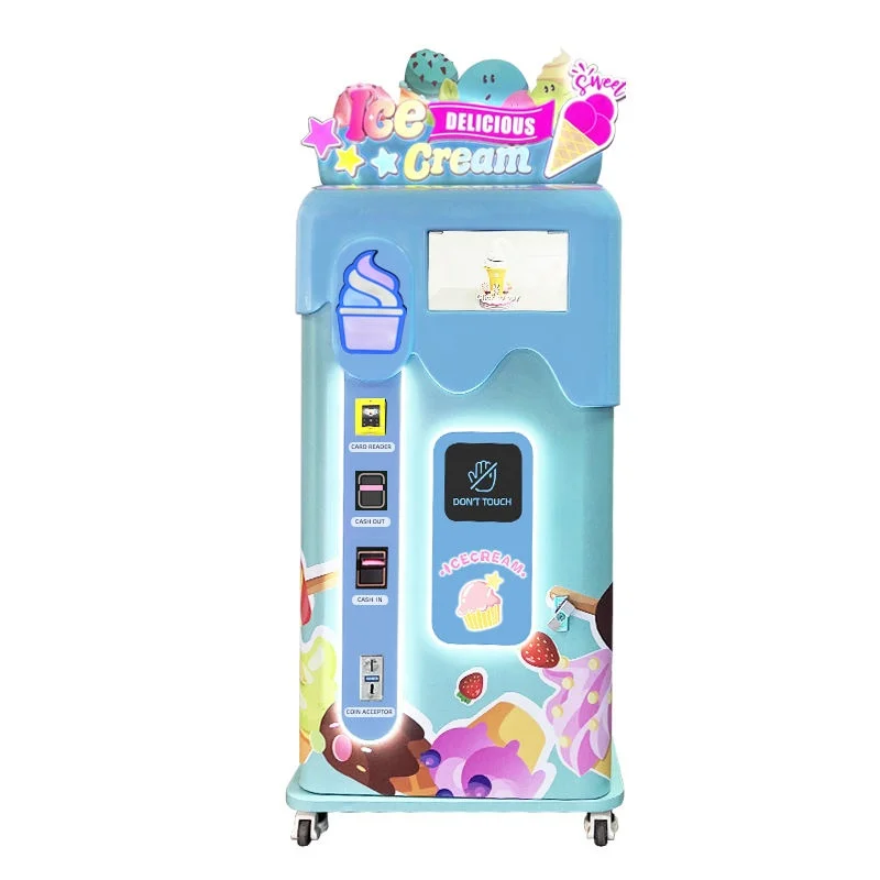 28L/H  Business Fully Automatic Soft Ice Cream Vending Machine Making Ice Cream Machine For Shopping Mall  27 Inch Touch Screen 2